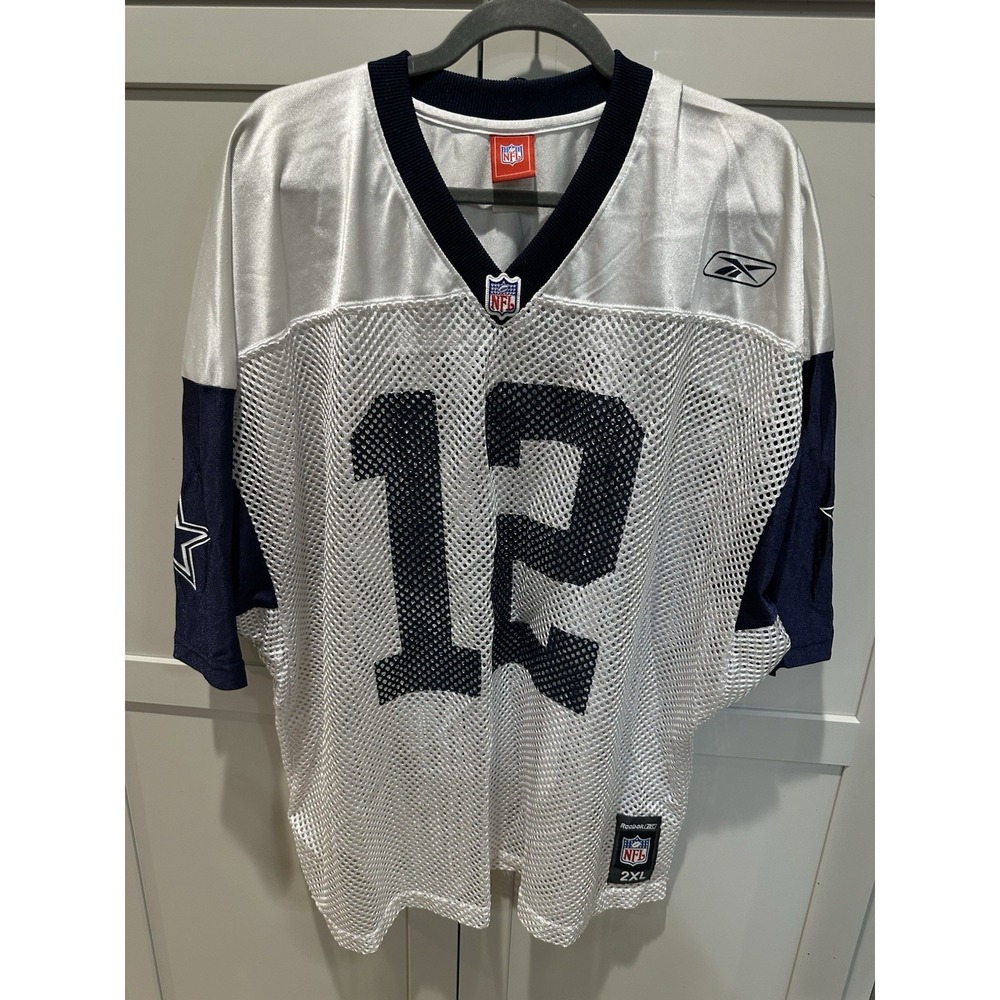 Dallas Cowboys Roger Stauback #12 NFL White Size 2XL Reebok Jersey